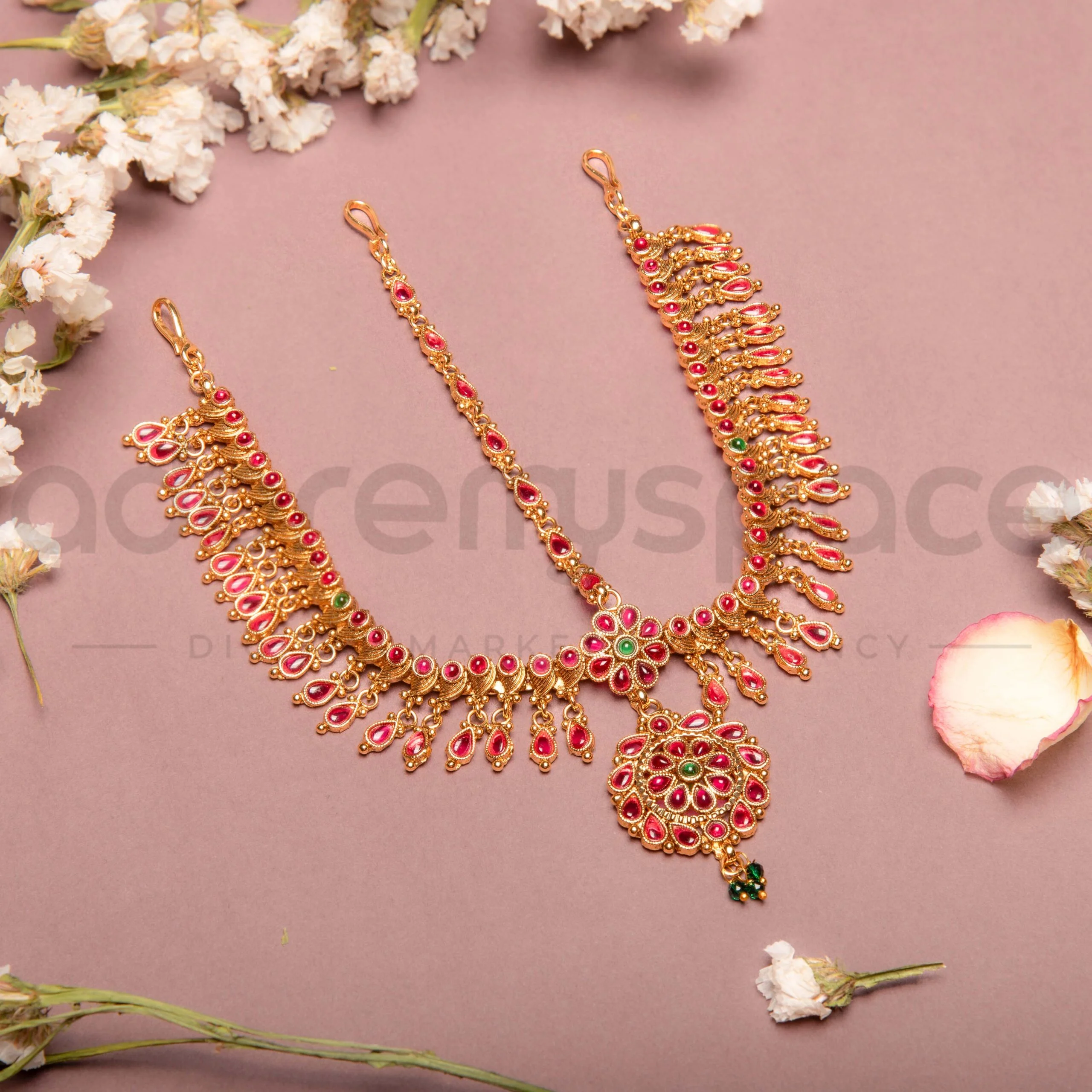 Close-up shot of a stunning jewelry piece with detailed design