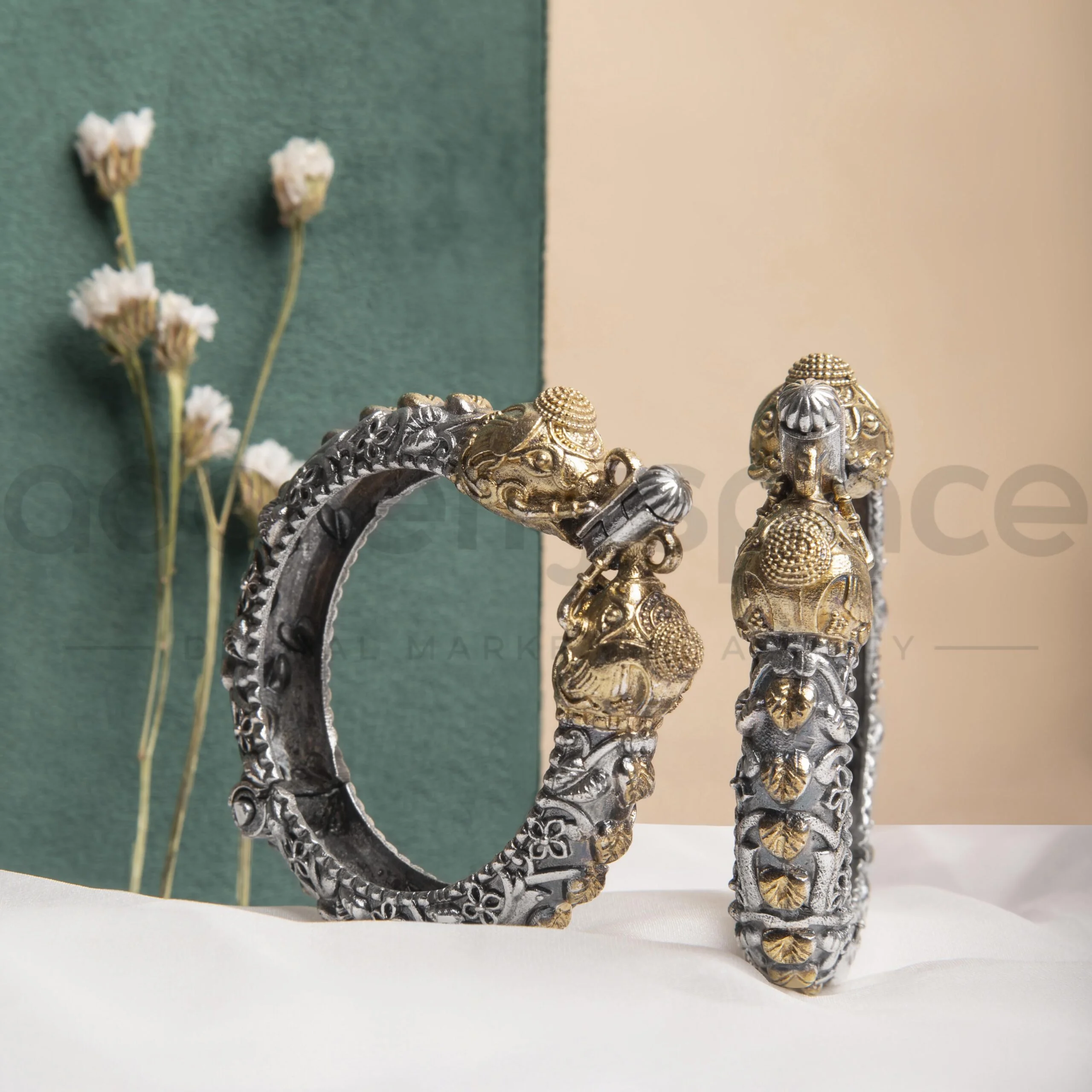 Close-up of a beautiful gold bracelet