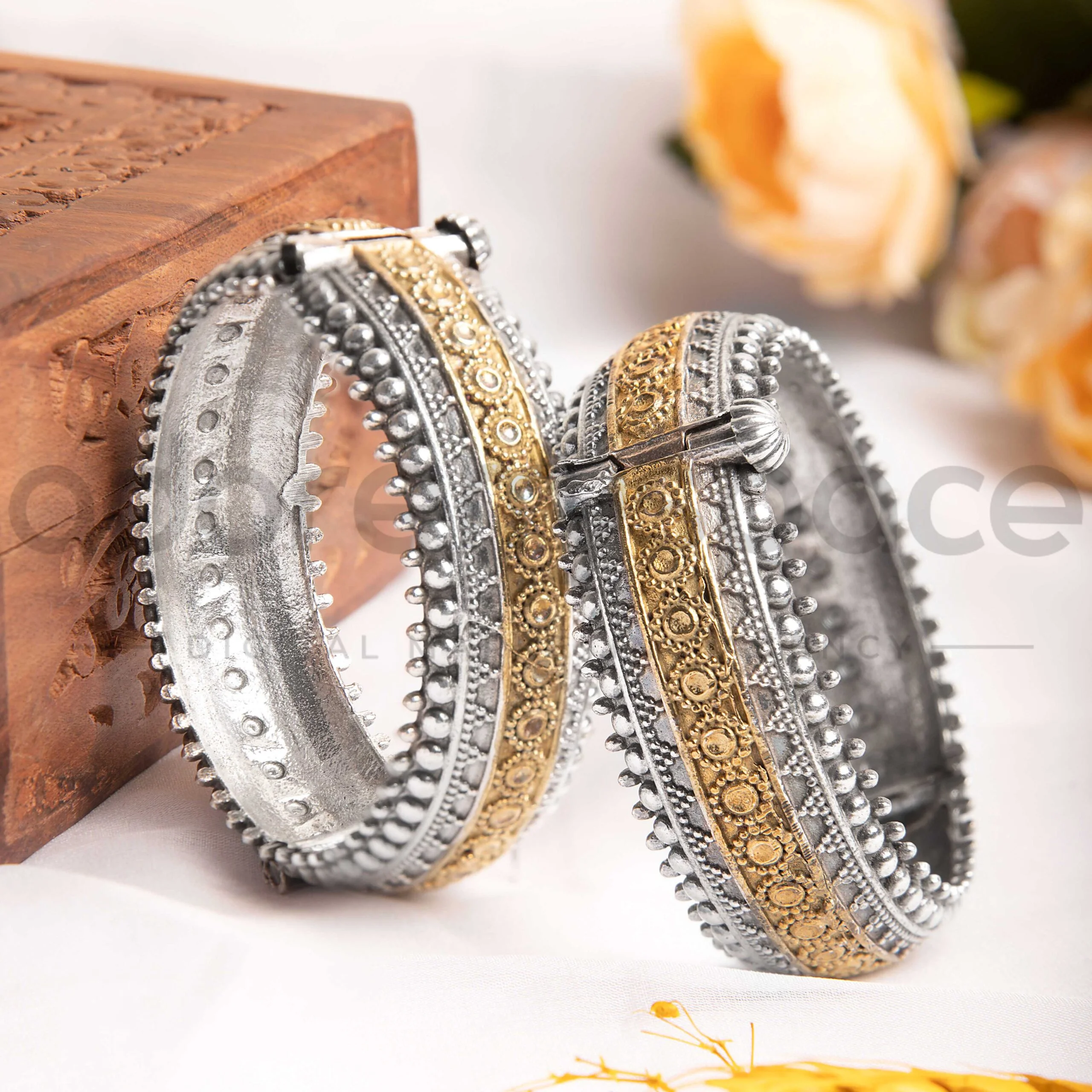 Elegant silver jewelry with intricate design