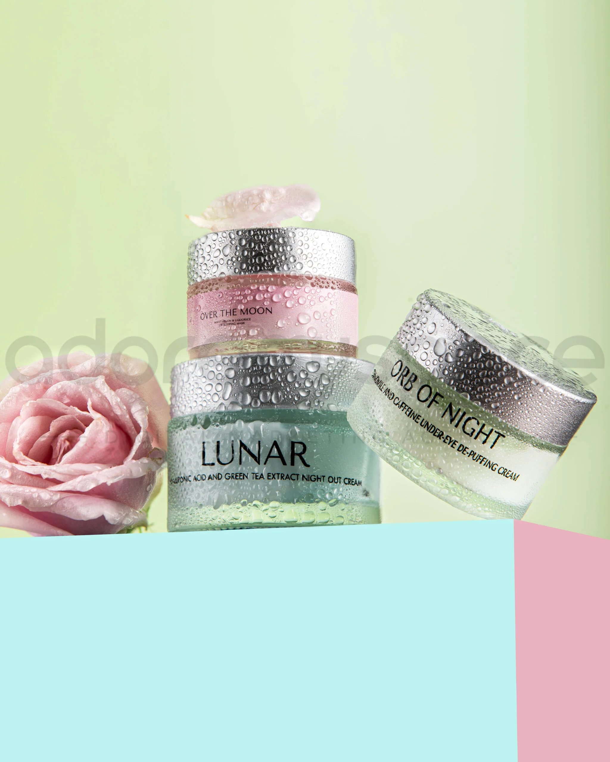 Aesthetic flat-lay of skin care essentials for radiant skin